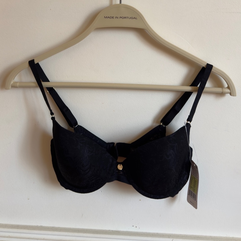 NATORI Black‎ Sheer Jacquard T-Shirt Underwire Bra NWT Sz 32B